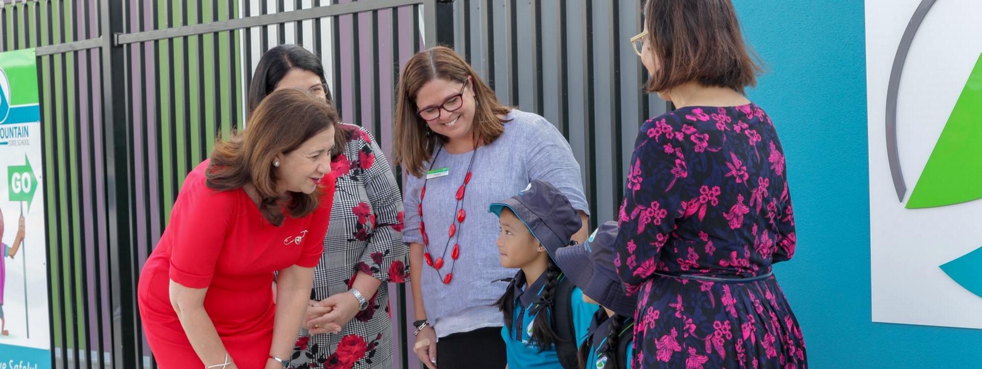 principal welcoming students